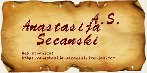 Anastasija Sečanski vizit kartica